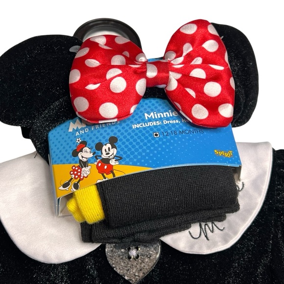 Spirit Halloween Disney Minnie Mouse Polka Dot Dress Costume Set size 12-18M NWT - Picture 2 of 9
